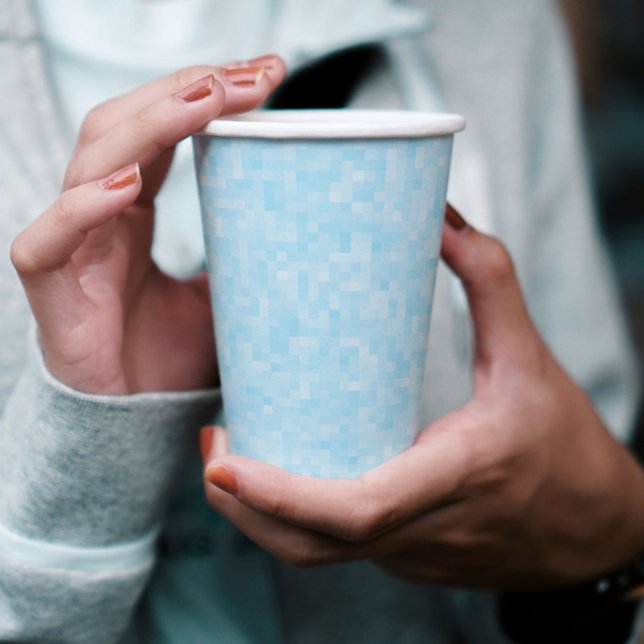 Vasos De Papel Pixelación del mosaico azul (Subido por el creador)