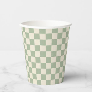 Vasos De Papel Pizarra verde y blanco desactivado