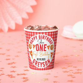 Vasos De Papel Pizza de bebé de rebanada moderna 1º cumpleaños