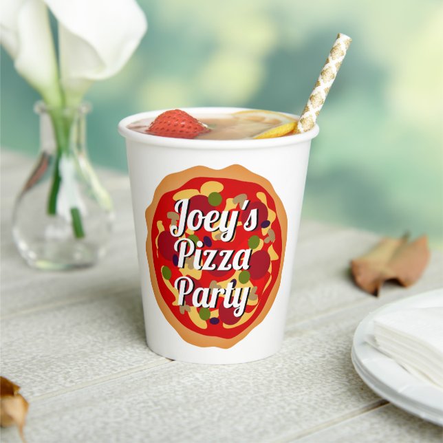 Vasos De Papel pizza de pepperoni italiana personalizado Fiesta d (in situ)