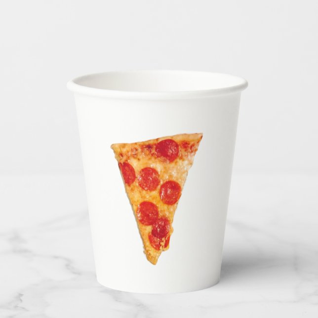 Vasos De Papel Pizza Fiesta Pepperoni Slice taza de papel (Anverso)