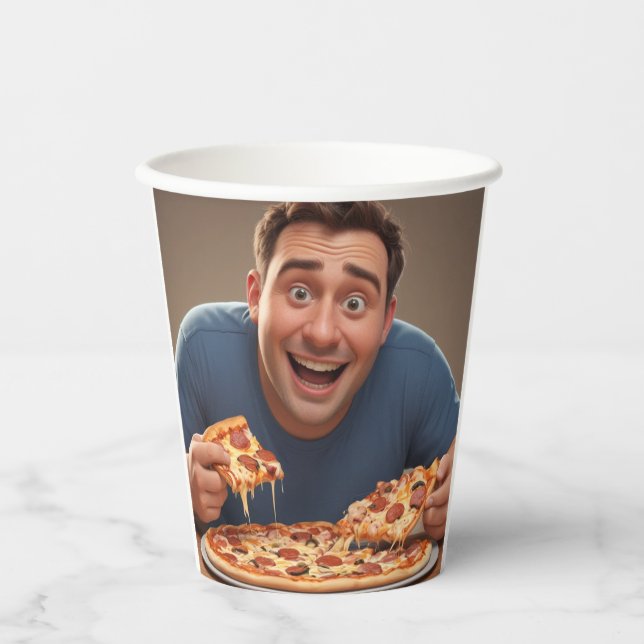 Vasos De Papel Pizza Man (Anverso)