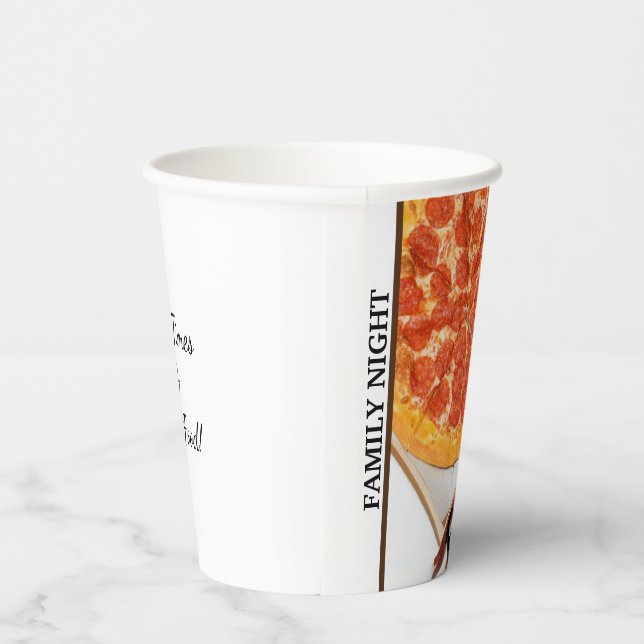 Vasos De Papel Pizza Noche Familiar  (Derecha)
