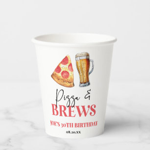 Vasos De Papel Pizza y fiesta de cumpleaños de la copa de cerveza