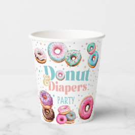 Vasos De Papel Placa de papel Baby Shower Donut & Diapers