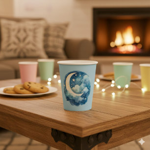 Vasos De Papel Placa de papel de celosías para la luna y la noche