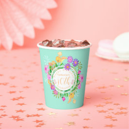 Vasos De Papel Placa de papel de jardín floral