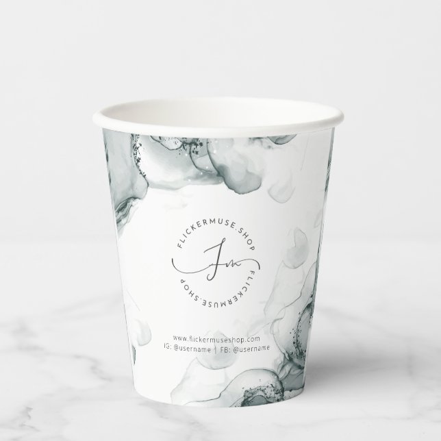 Vasos De Papel Placa de papel para empresas con acuarela de tono  (Anverso)