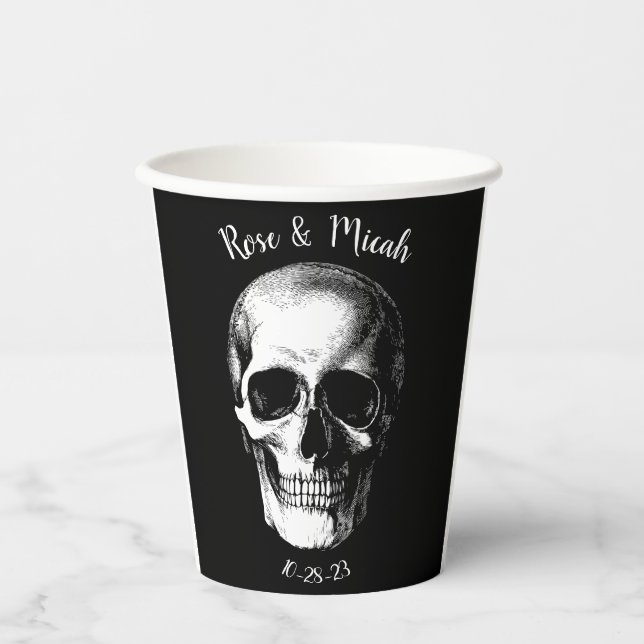 Vasos De Papel Placas de papel para Bodas de Halloween góticos (Anverso)