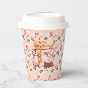 Vasos De Papel Placas para bebés de animales de Woodland, decorac