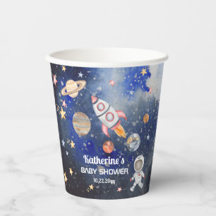 Vasos De Papel Planetas de cohetes del espacio ultraterrestre - B