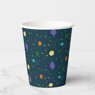 Vasos De Papel Planetas y estrellas del espacio ultraterrestre en