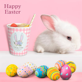 Vasos De Papel Planta de conejito floral de color de agua de plaq