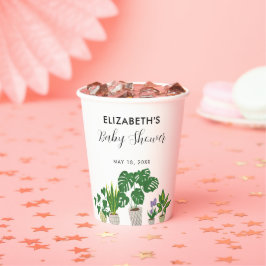 Vasos De Papel Plantas Potadas Baby Shower Greenery Botánico