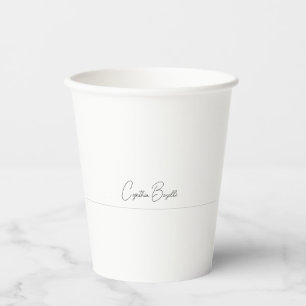 Vasos De Papel Plantilla de caligrafía moderna Minimalista de ten