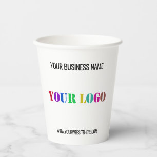Vasos De Papel Plantilla de Cupos de Papel de Texto para Logotipo