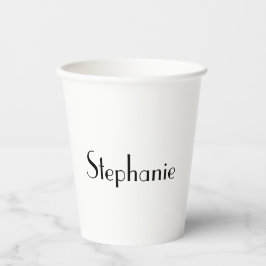 Vasos De Papel Plantilla de monograma Personalizado blanco negro