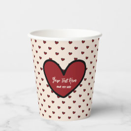 Vasos De Papel Plantilla de suministros para fiesta de corazón du