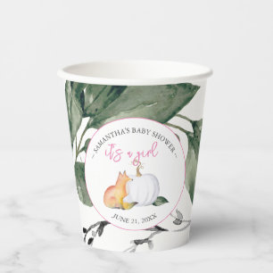 Vasos De Papel Plantilla de tazas de papel de Baby Shower otoño