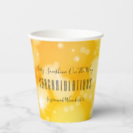 Vasos De Papel Plantilla neutra de Naranja amarillo Baby Shower