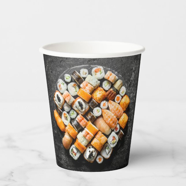 Vasos De Papel Plata de sushi (Anverso)