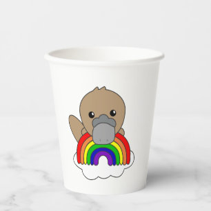 Vasos De Papel Platypus Arcoiris Cute Animales Coloridos