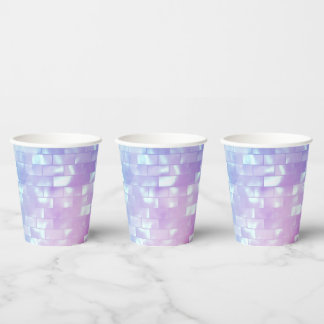 Vasos De Papel Playa de grisú de perlas brillantes y brillantes i