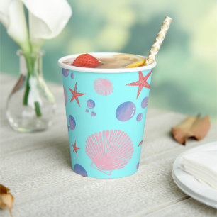 Vasos De Papel Playa del Océano Atlántico costero de Cute Sea She