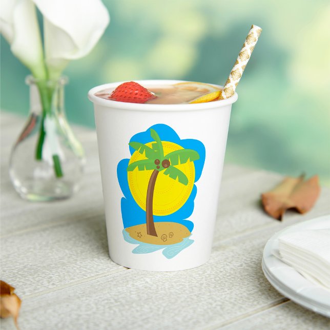 Vasos De Papel Playa Palm Tree (Subido por el creador)
