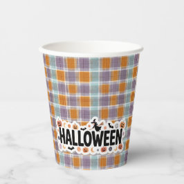 Vasos De Papel Playful Halloween Plaid