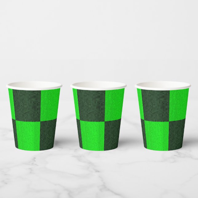 Vasos De Papel Plazas De Mosaico De Dos Tonos Verdes, (Multi)