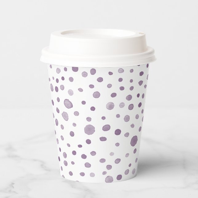 Vasos De Papel Plum Confetti Watercolor Dots Paper Cup (Anverso)