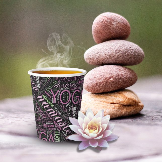 Vasos De Papel Pluma en la nube de palabras de yoga/ID254 verde (Subido por el creador)