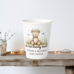 Vasos De Papel Podemos Esperar A Girly Wildflower Baby Shower