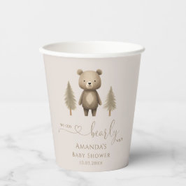 Vasos De Papel Podemos esperar a que Woodland Bear Baby Shower