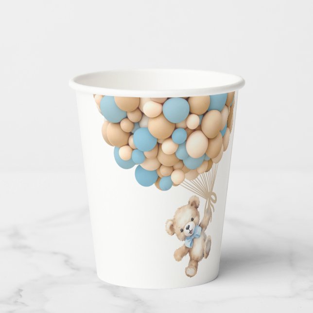 Vasos De Papel Podemos Esperar A Teddy Bear Blue Balloon (Reverso )