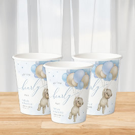 Vasos De Papel Podemos Esperar A Teddy Bear Boy Baby Shower