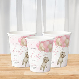 Vasos De Papel Podemos Esperar A Teddy Bear Chica Baby Shower