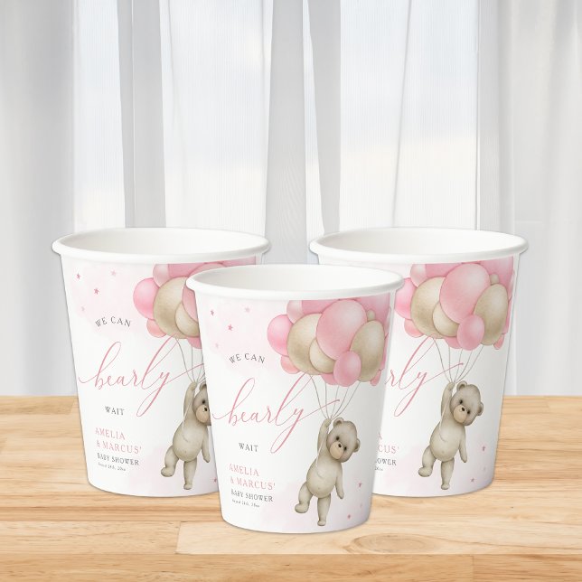 Vasos De Papel Podemos Esperar A Teddy Bear Chica Baby Shower (Subido por el creador)