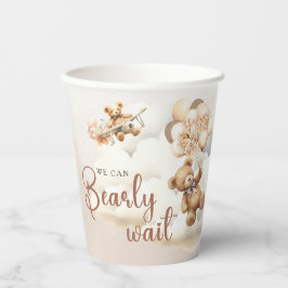 Vasos De Papel Podemos esperar a tiempo un Baby Shower neutral de