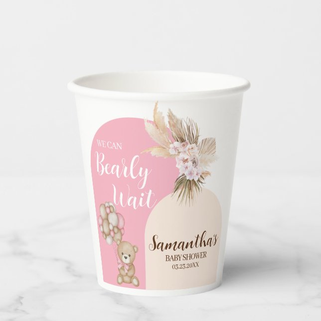 Vasos De Papel Podemos esperar la Copa de Papel de Baby Shower Ch (Anverso)