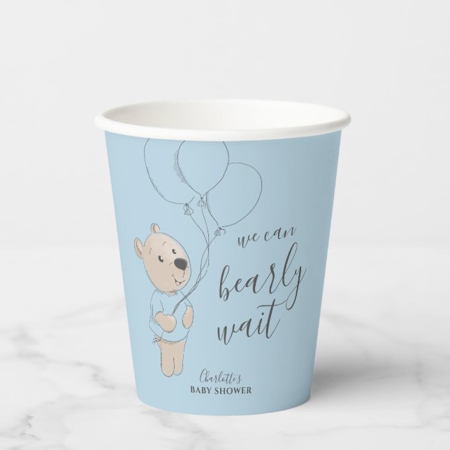 Vasos De Papel Podemos Esperar. | Teddy Bear Baby Shower (Anverso)