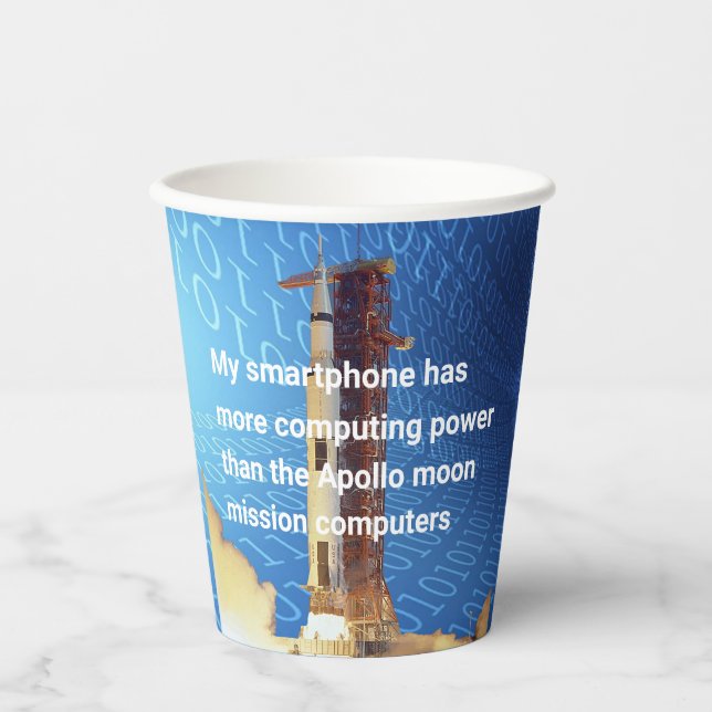 Vasos De Papel Poder informático Apolo 11 (Anverso)