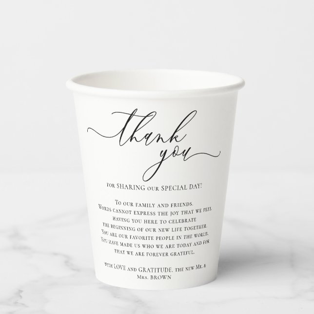 Vasos De Papel Poema Gracias (Anverso)