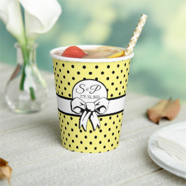 Vasos De Papel Polka amarillo pálido Punto de polaco blanco perso