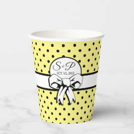 Vasos De Papel Polka amarillo pálido Punto de polaco blanco perso