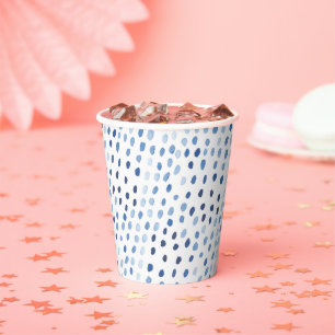 Vasos De Papel Polka color azul índigo que domina el shibori japo