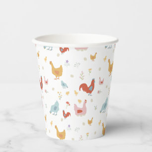 Vasos De Papel Pollitos Lindos Gallinas y Polluelos
