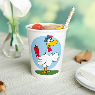 Vasos De Papel Pollo de Dibujos Animados