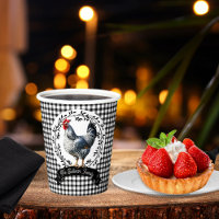 Pollo rústico de gallo de campo BW Gingham Checks